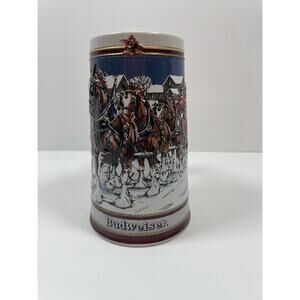 1989 Budweiser Clydesdale Beer Stein "The Hitch on a Winter's Evening"